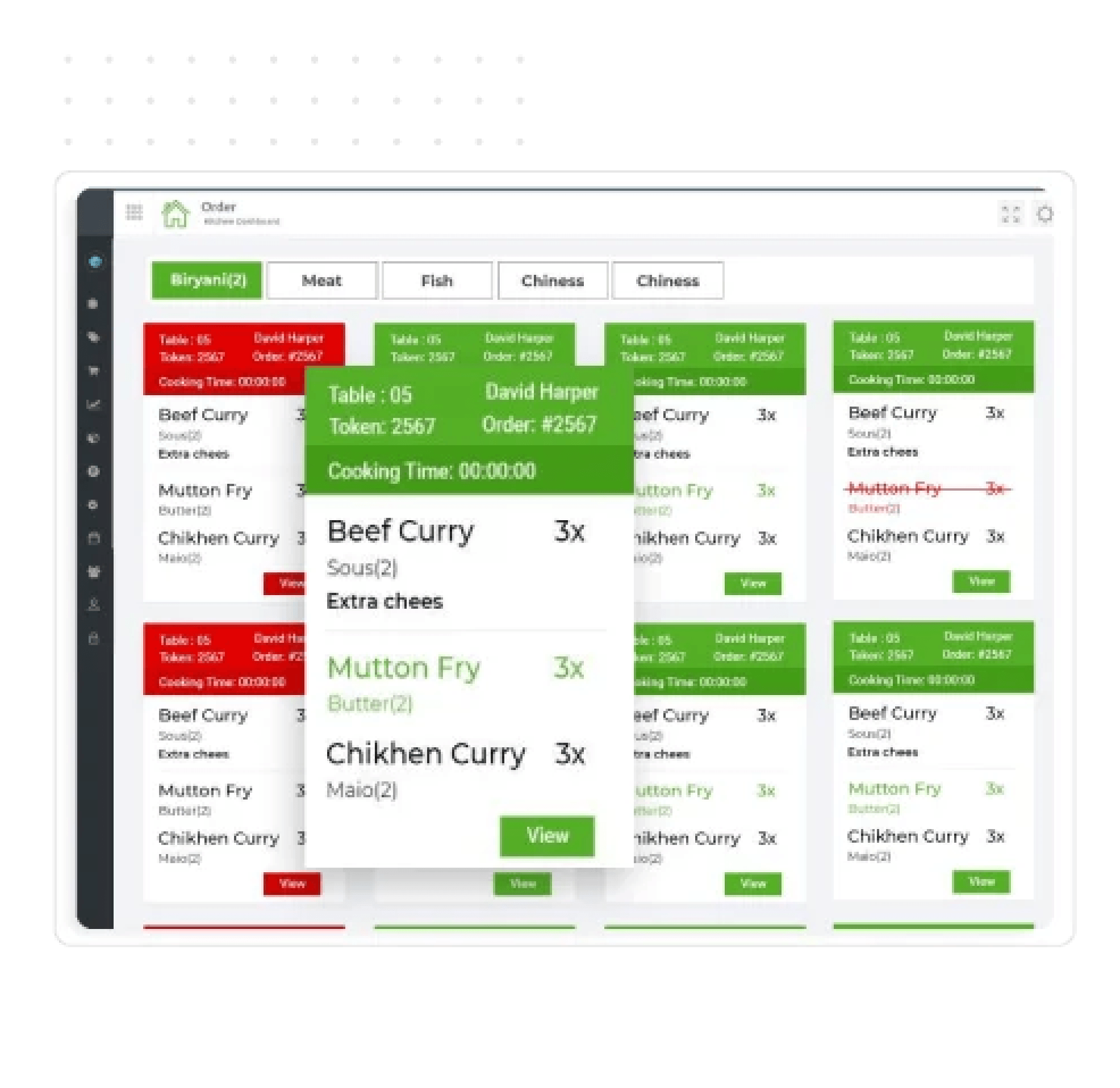 التحكم في الطلب الجاري باستخدام نظام KDS